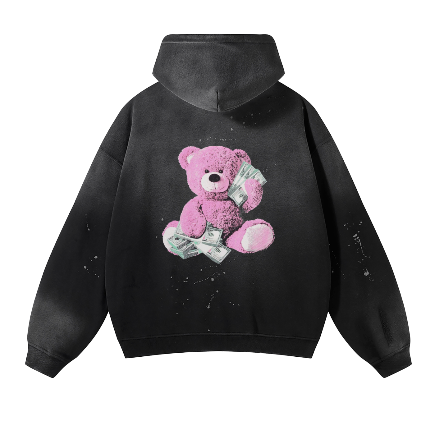Vintage Wash Frayed Fleece Hoodie - 360 GSM